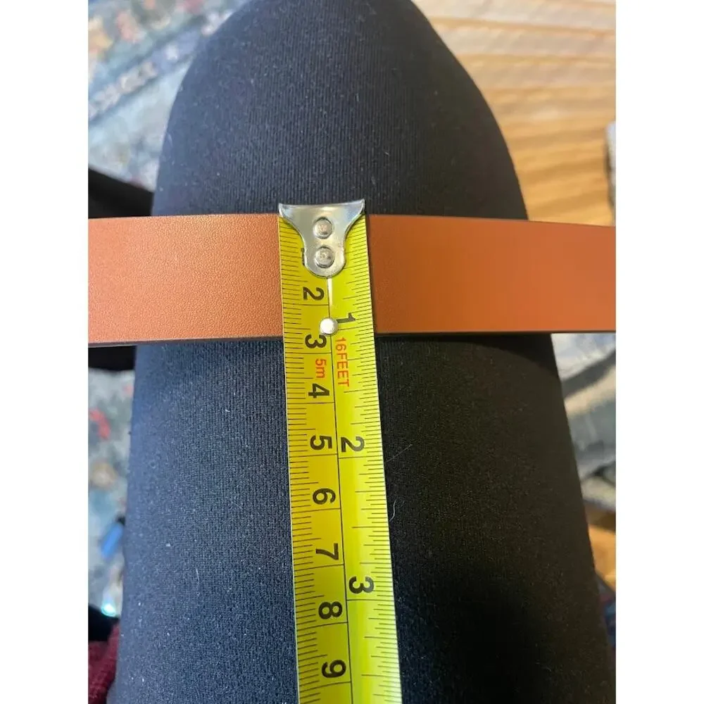Target‎ Womens Brown Faux Leather Belt Gold Double Ring Buckle Plus Size XXL
